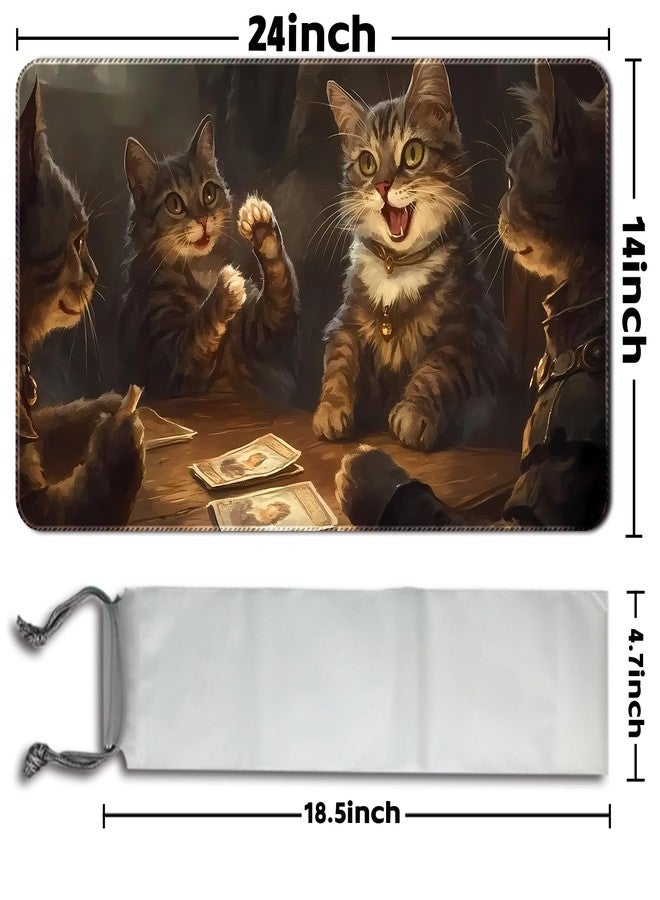 April Space Playmat for MTG (Stitched) Size 24x14 inches, Including Storage playmat Bag - Very Suitable for Amateur Enthusiasts TCG MTG playmat and Card Areas(Cat 145-No Zone) - Image 2
